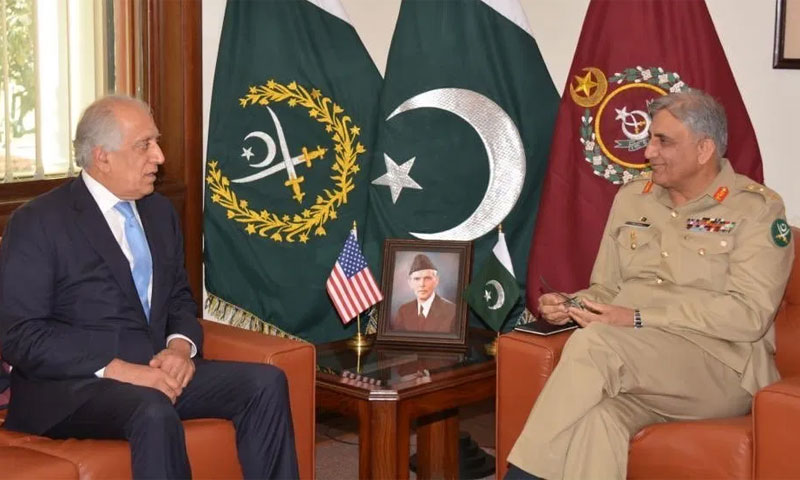 امریکی نمائندہ خصوصی برائے افغان امن عمل زلمے خلیل زاد کی آرمی چیف سے ملاقات