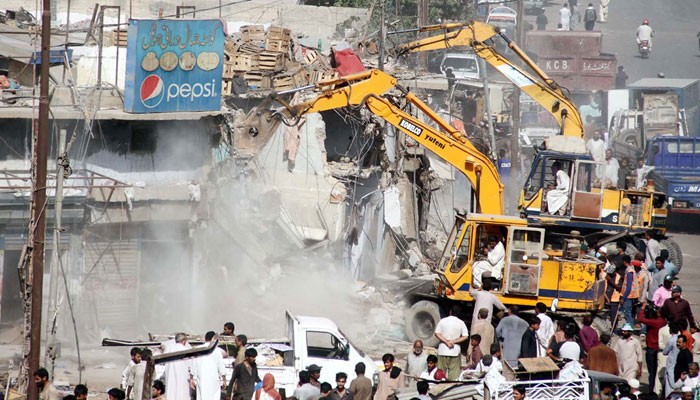 کراچی، اورنگی نالے پر کمرشل تجاوزات کی شامت، گرینڈ آپریشن کا عندیہ