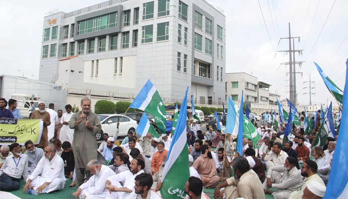 جماعت اسلامی کا کراچی کے 50تھانوں پرمظاہرہ