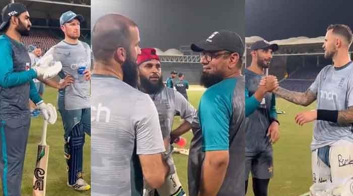 پاکستان،انگلینڈ ٹیموں کا پریکٹس سیشن، کھلاڑی گھل مل گئے، ویڈیو وائرل