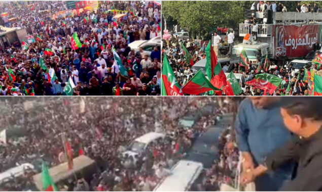 عمران خان کی قیادت میں تاریخی لانگ مارچ کا لبرٹی چوک لاہور سے آغاز