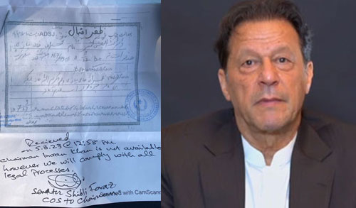 عمران خان کی ممکنہ گرفتاری؛ اسلام آباد پولیس نے نوٹس جمع کروا دیا