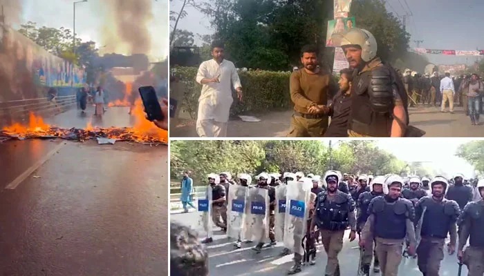 عمران خان گرفتاری: پولیس اور پی ٹی آئی کارکنان میں شدید جھڑپیں