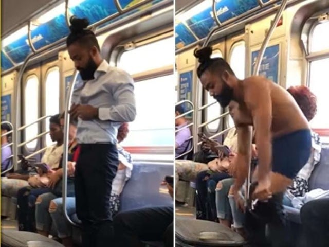 شہری نے چلتی ٹرین میں نیم برہنہ ہوکر نہانا شروع کر دیا، مسافر ہکا بکا