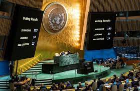 اقوام متحدہ، غزہ میں فوری جنگ بندی کی قرارداد بھاری اکثریت سے منظور
