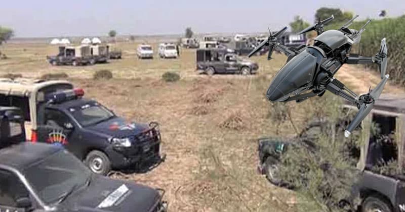 پولیس کا کچے کے ڈاکوؤں پر ڈرون حملہ، متعدد زخمی