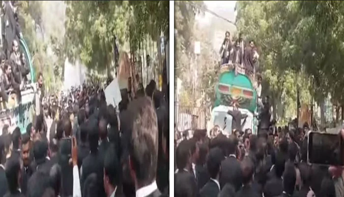 سندھ ہائیکورٹ ، وکلاء اور پولیس اہلکار کے درمیان ہاتھا پائی